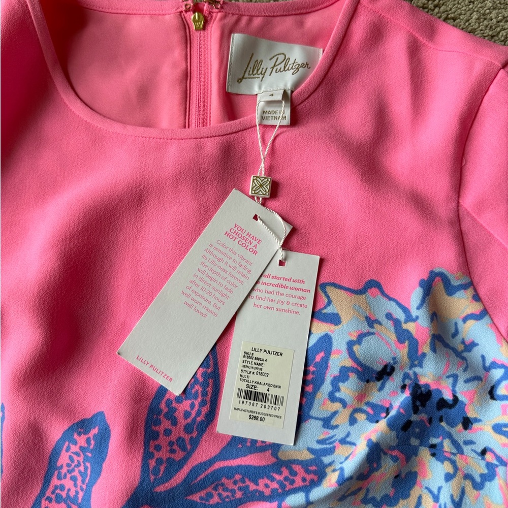LILLY PULITZER SIZE 4 GWENLYN DRESS *TOTALLY KOALAFIED* MULTI $268 NWT - Picture 4 of 5